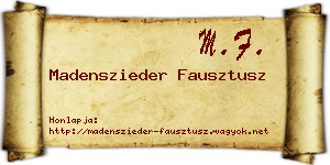 Madenszieder Fausztusz névjegykártya